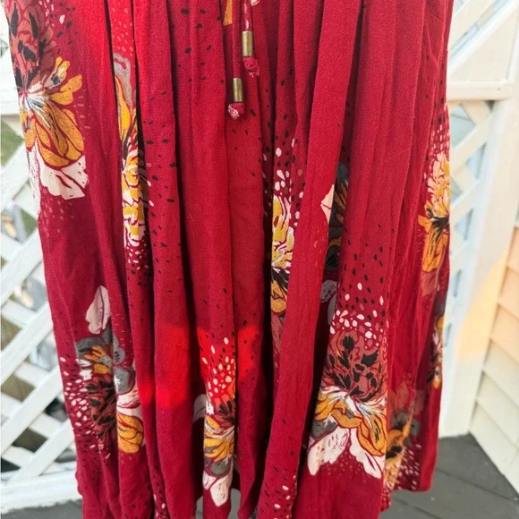 Free People Red Lovely day Floral Backless Dress - Picture 6 of 11